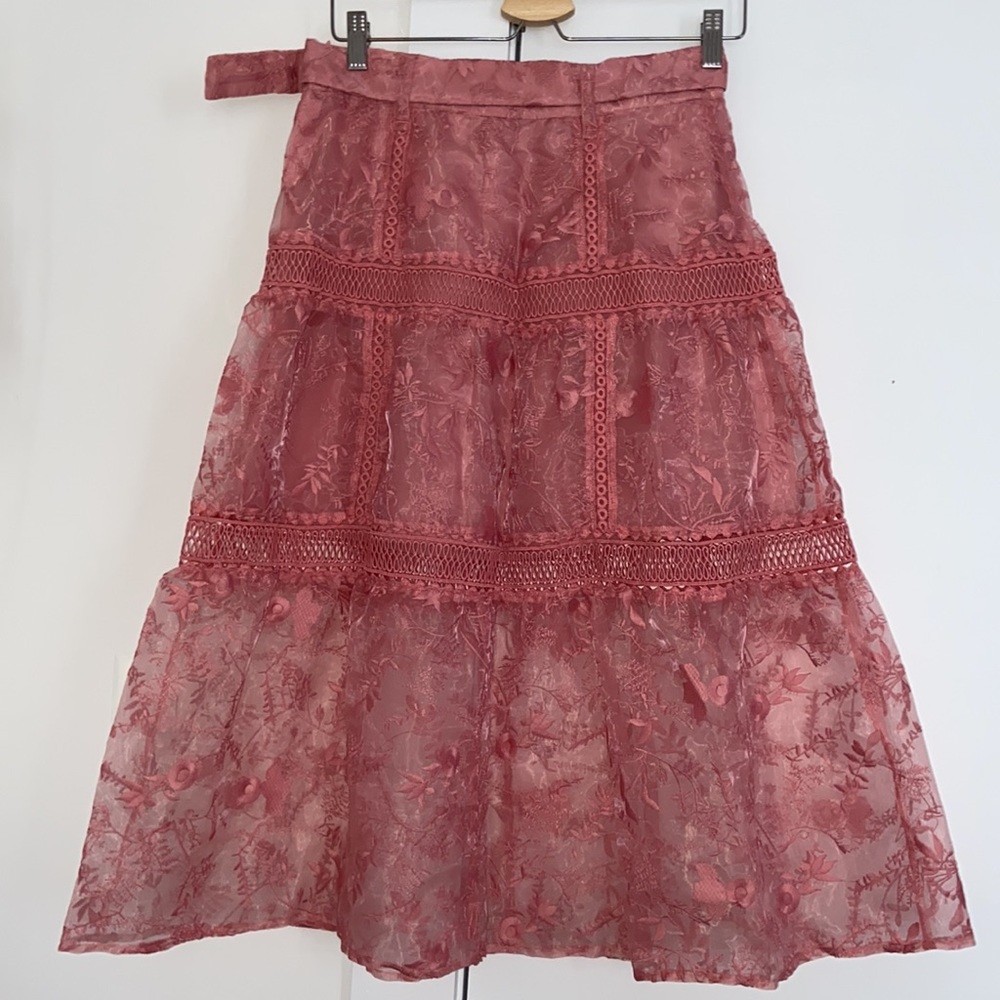 ✨ NWT ASOS DESIGN Petite Embroidered Midi Skirt - Picture 7 of 11